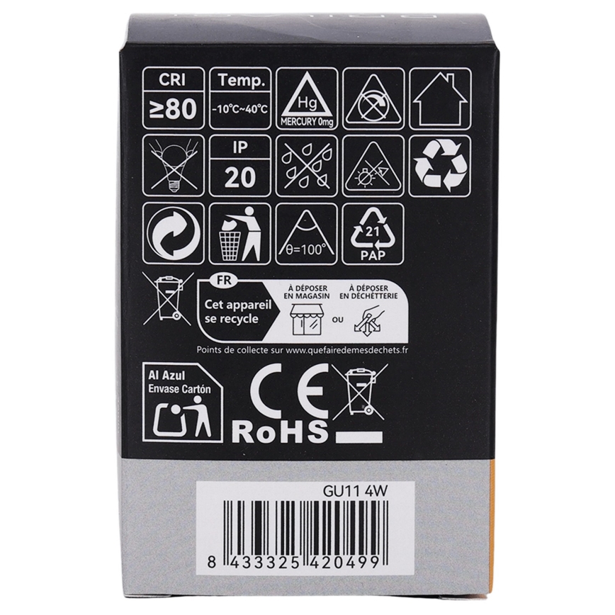 LED-spot MR11 GU10/4W/230V 3000K - BRILAGI