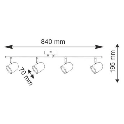 LED Spot RAWI 4xLED/4,2W/230V wit