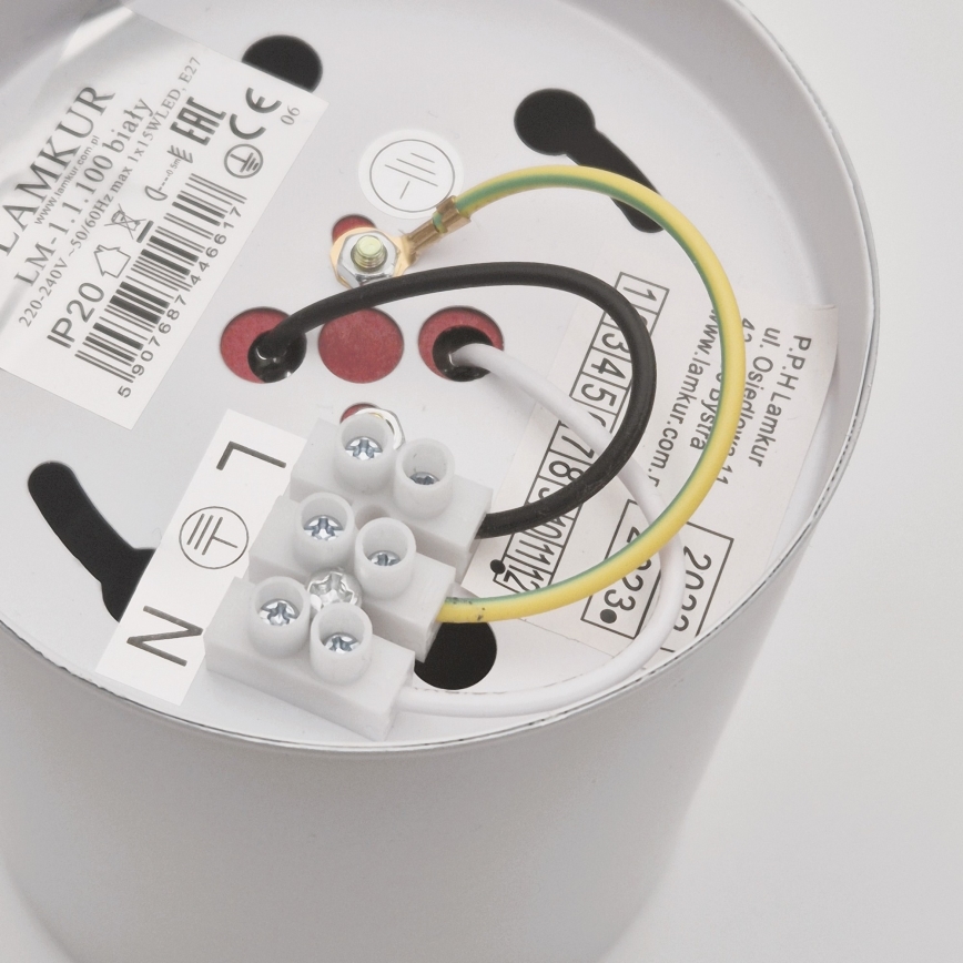 LED spot TACO 1xE27/15W/230V wit