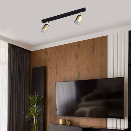 LED-spot TOP 2xGU10/10W/230V zwart/goud
