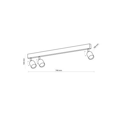 LED-spot TOP 3xGU10/10W/230V zwart