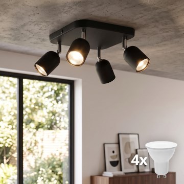 LED-spot TOP 4xGU10/10W/230V zwart