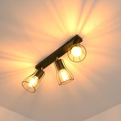 LED Spot TUBE II 3xE27/15W/230V zwart