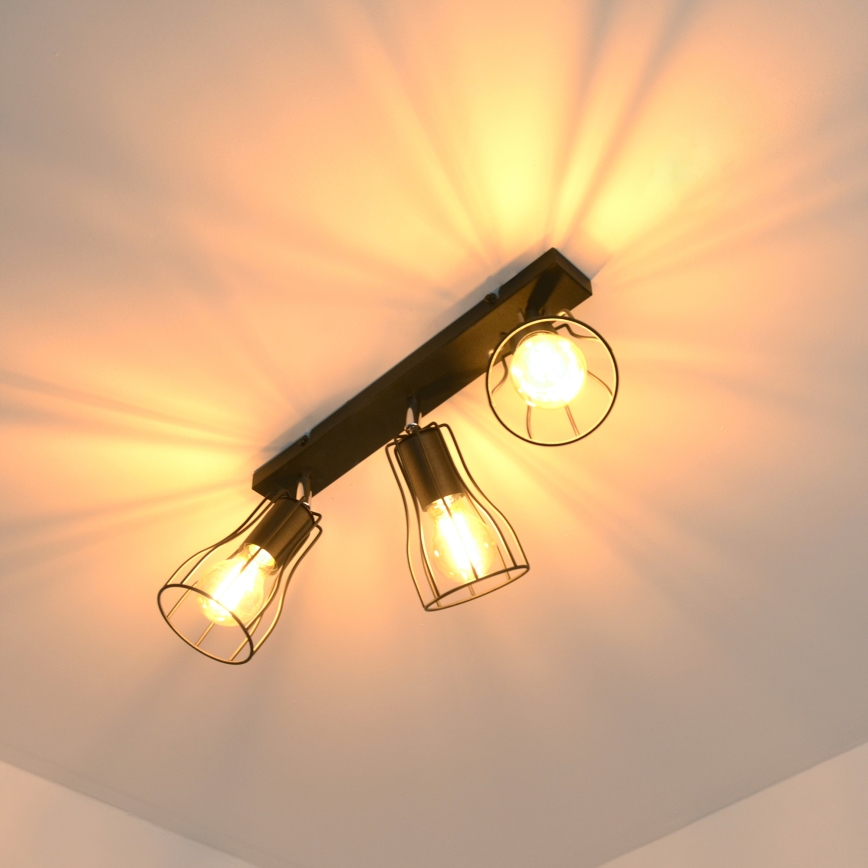 LED Spot TUBE II 3xE27/15W/230V zwart