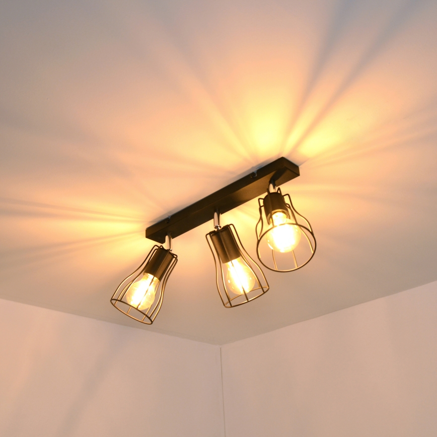 LED Spot TUBE II 3xE27/15W/230V zwart