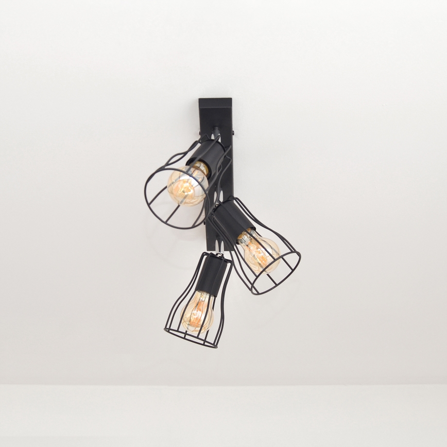 LED Spot TUBE II 3xE27/15W/230V zwart