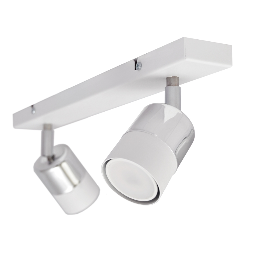 LED spot TUBSSON 2xGU10/4,8W/230V wit/glanzend chroom 