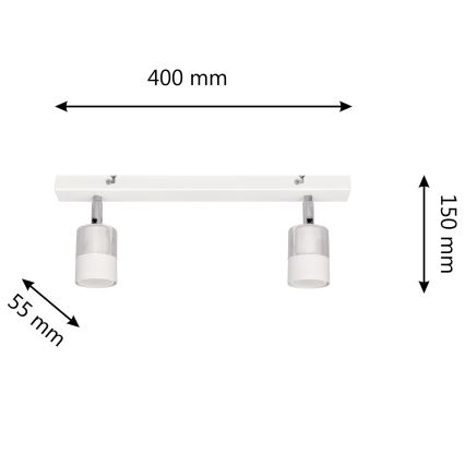 LED spot TUBSSON 2xGU10/4,8W/230V wit/glanzend chroom 