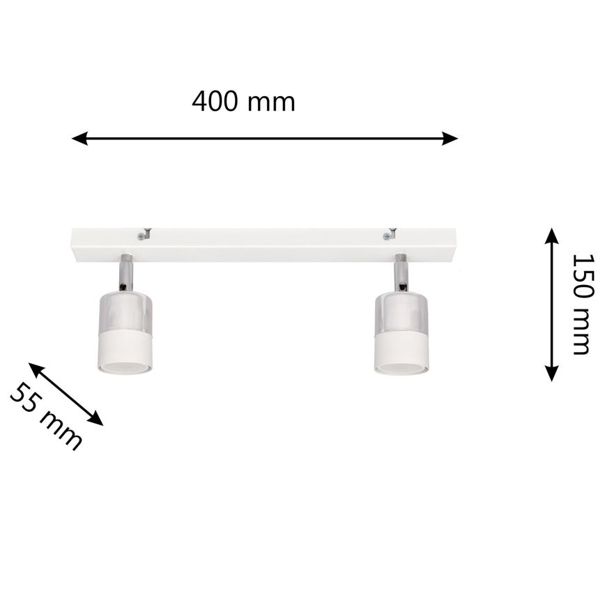 LED spot TUBSSON 2xGU10/4,8W/230V wit/glanzend chroom 