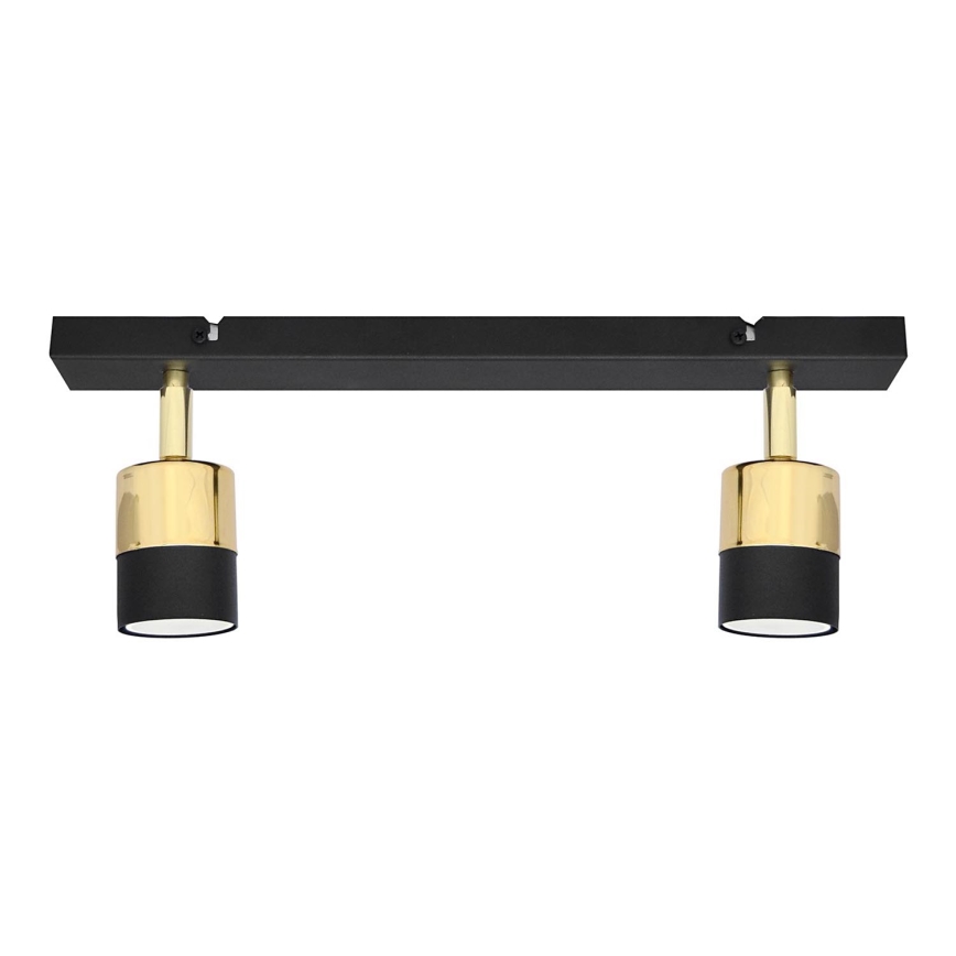 LED Spot TUBSSON 2xGU10/4,8W/230V zwart/goud
