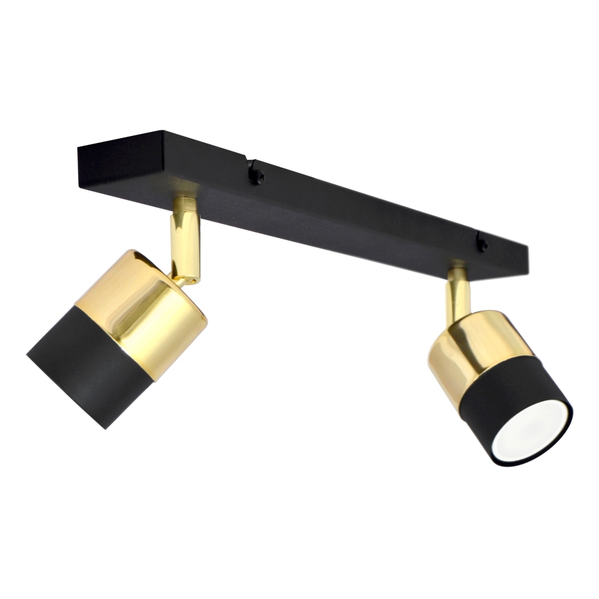 LED Spot TUBSSON 2xGU10/4,8W/230V zwart/goud