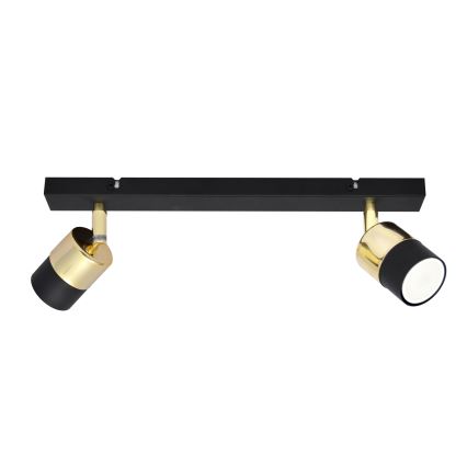 LED Spot TUBSSON 2xGU10/4,8W/230V zwart/goud