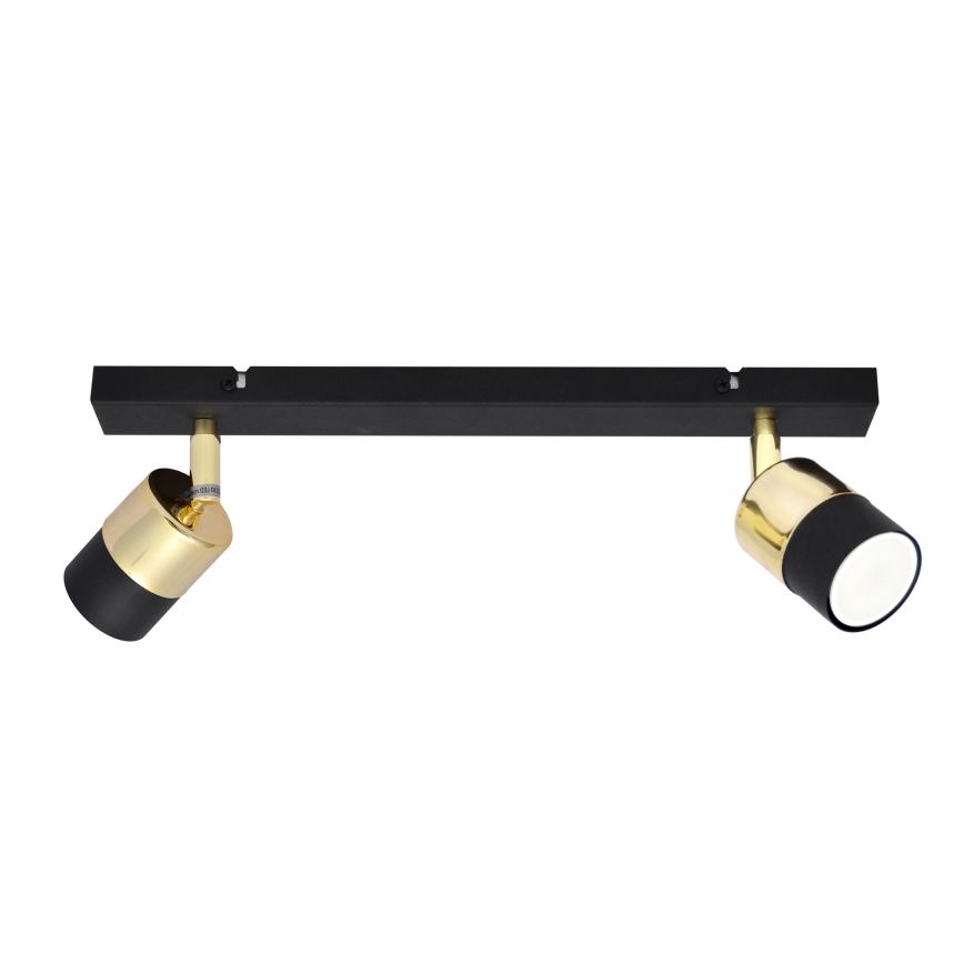 LED Spot TUBSSON 2xGU10/4,8W/230V zwart/goud