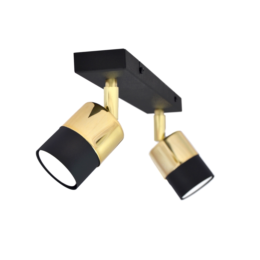 LED Spot TUBSSON 2xGU10/4,8W/230V zwart/goud