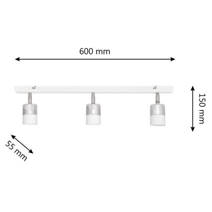 LED spot TUBSSON 3xGU10/4,8W/230V wit/glanzend chroom 