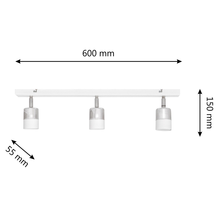 LED spot TUBSSON 3xGU10/4,8W/230V wit/glanzend chroom 