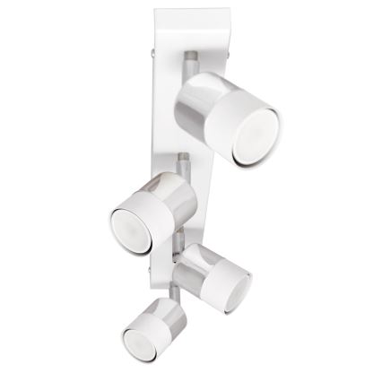 LED spot TUBSSON 4xGU10/4,8W/230V wit/glanzend chroom 