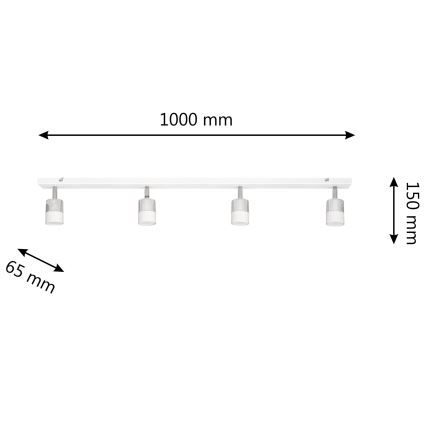 LED spot TUBSSON 4xGU10/4,8W/230V wit/glanzend chroom 