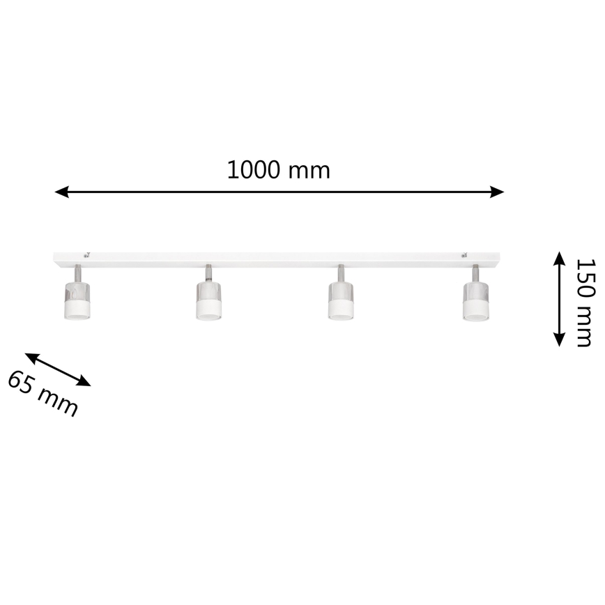 LED spot TUBSSON 4xGU10/4,8W/230V wit/glanzend chroom 