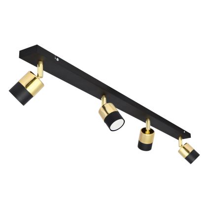LED Spot TUBSSON 4xGU10/4,8W/230V zwart/goud