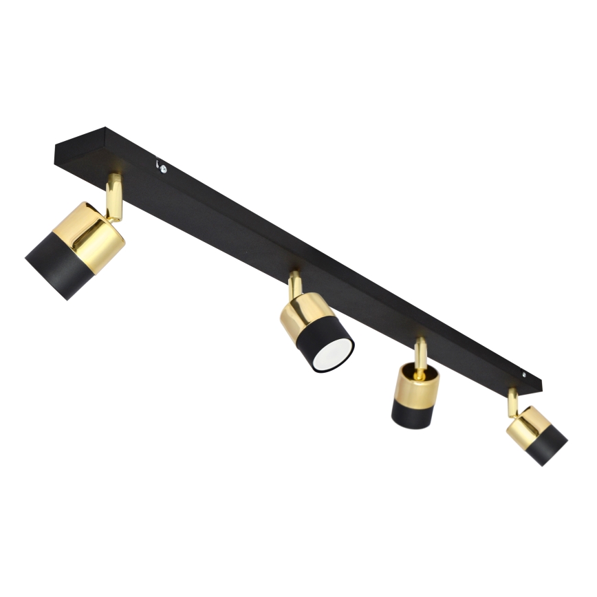 LED Spot TUBSSON 4xGU10/4,8W/230V zwart/goud