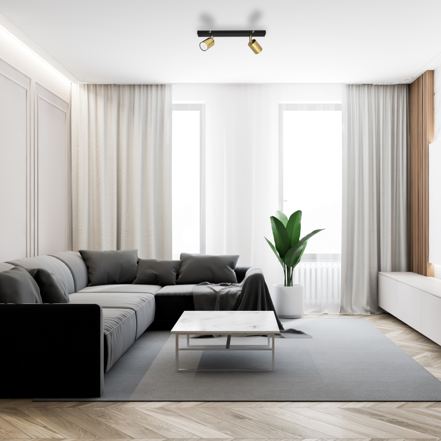 LED Spot  TUNE 2xGU10/4,8W/230V goud/zwart