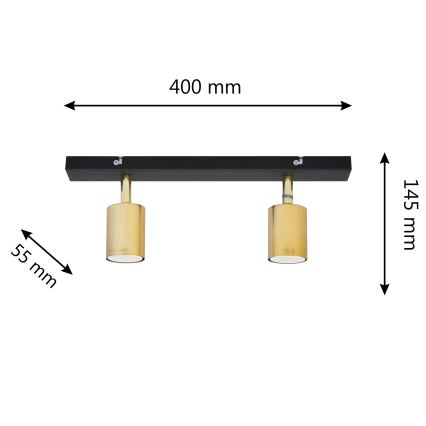 LED Spot  TUNE 2xGU10/4,8W/230V goud/zwart