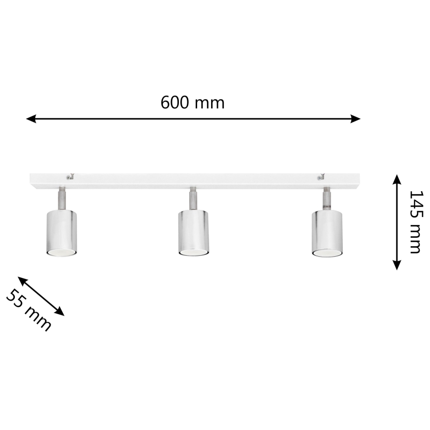 LED spot TUNE 3xGU10/4,8W/230V mat chroom/wit