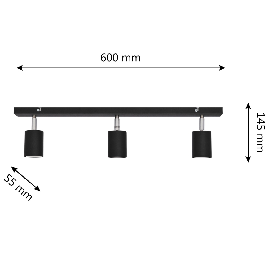 LED spot TUNE 3xGU10/4,8W/230V zwart