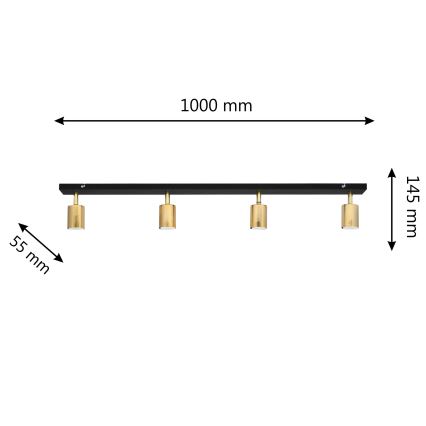 LED Spot  TUNE 4xGU10/4,8W/230V goud/zwart