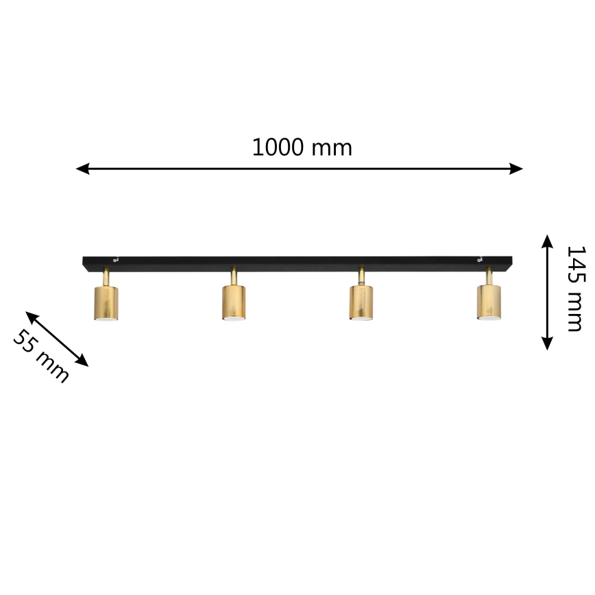 LED Spot  TUNE 4xGU10/4,8W/230V goud/zwart