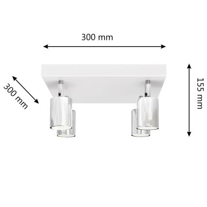 LED spot TUNE 4xGU10/4,8W/230V mat chroom/wit