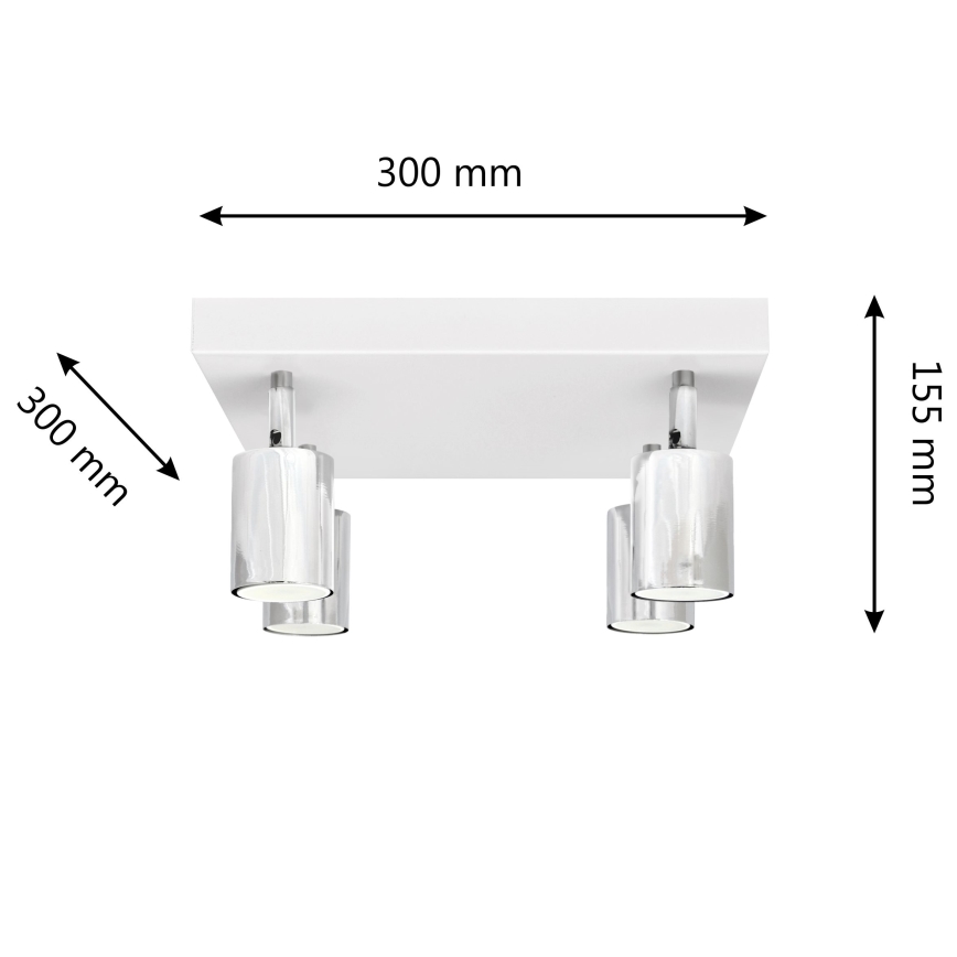 LED spot TUNE 4xGU10/4,8W/230V mat chroom/wit