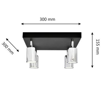 LED spot TUNE 4xGU10/4,8W/230V mat chroom/zwart