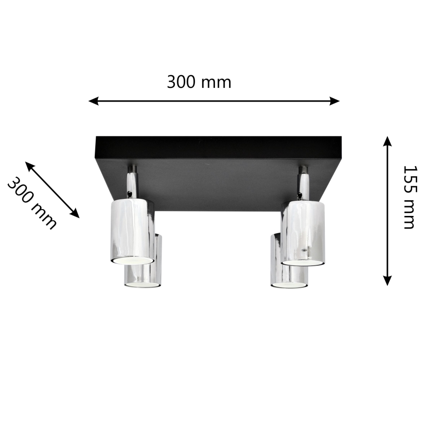 LED spot TUNE 4xGU10/4,8W/230V mat chroom/zwart