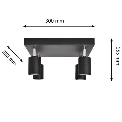 LED spot TUNE 4xGU10/4,8W/230V zwart