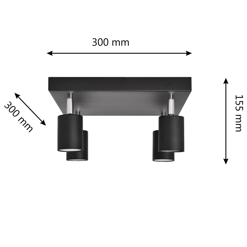 LED spot TUNE 4xGU10/4,8W/230V zwart