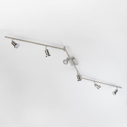 LED-spotarmatuur 6x GU10/5W/230V mat chroom