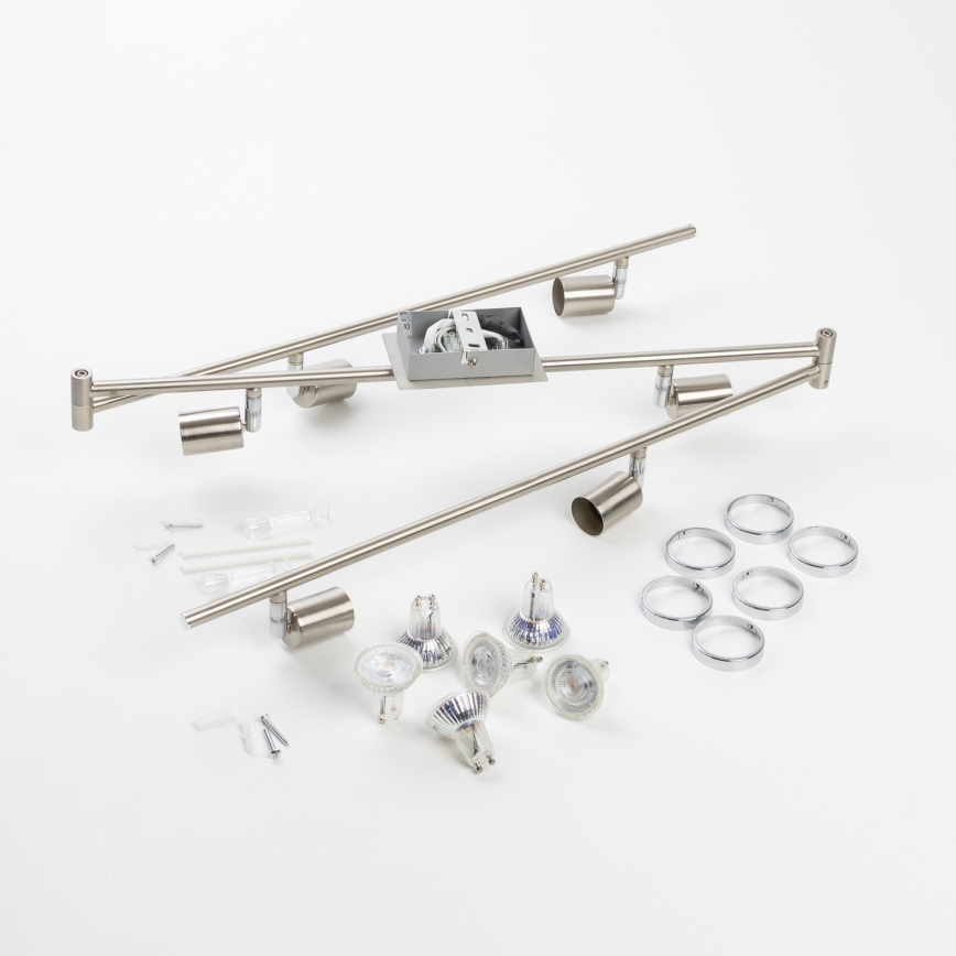 LED-spotarmatuur 6x GU10/5W/230V mat chroom