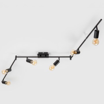 LED spotarmatuur 6xE27/6,5W/230V zwart