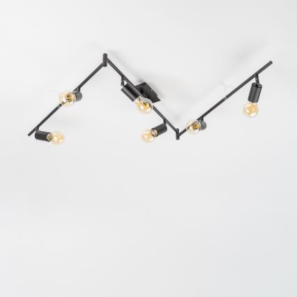 LED spotarmatuur 6xE27/6,5W/230V zwart