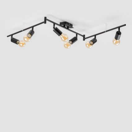 LED spotarmatuur 6xE27/6,5W/230V zwart