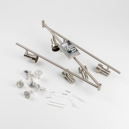 LED spotarmatuur 6xGU10/4,7W/230V mat chroom