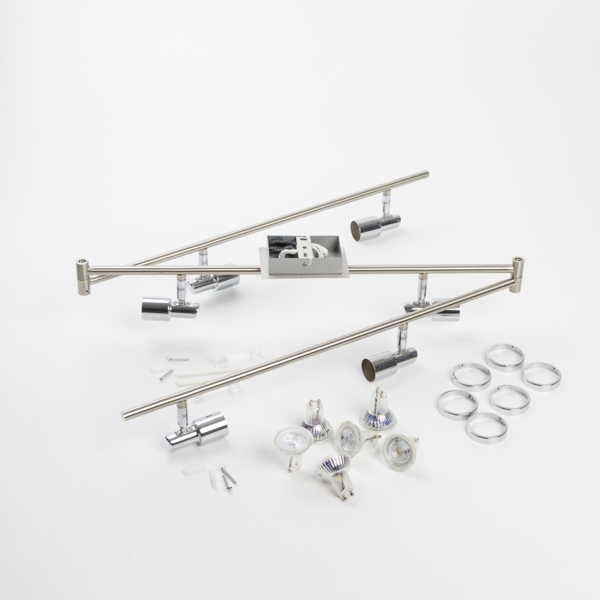LED-spotarmatuur 6xGU10/5W/230V glanzend chroom