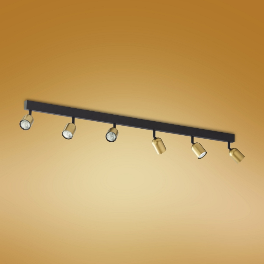 LED-spotarmatuur TOP 6xGU10/10W/230V goud/zwart