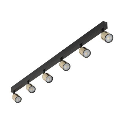 LED-spotarmatuur TOP 6xGU10/10W/230V zwart/goud