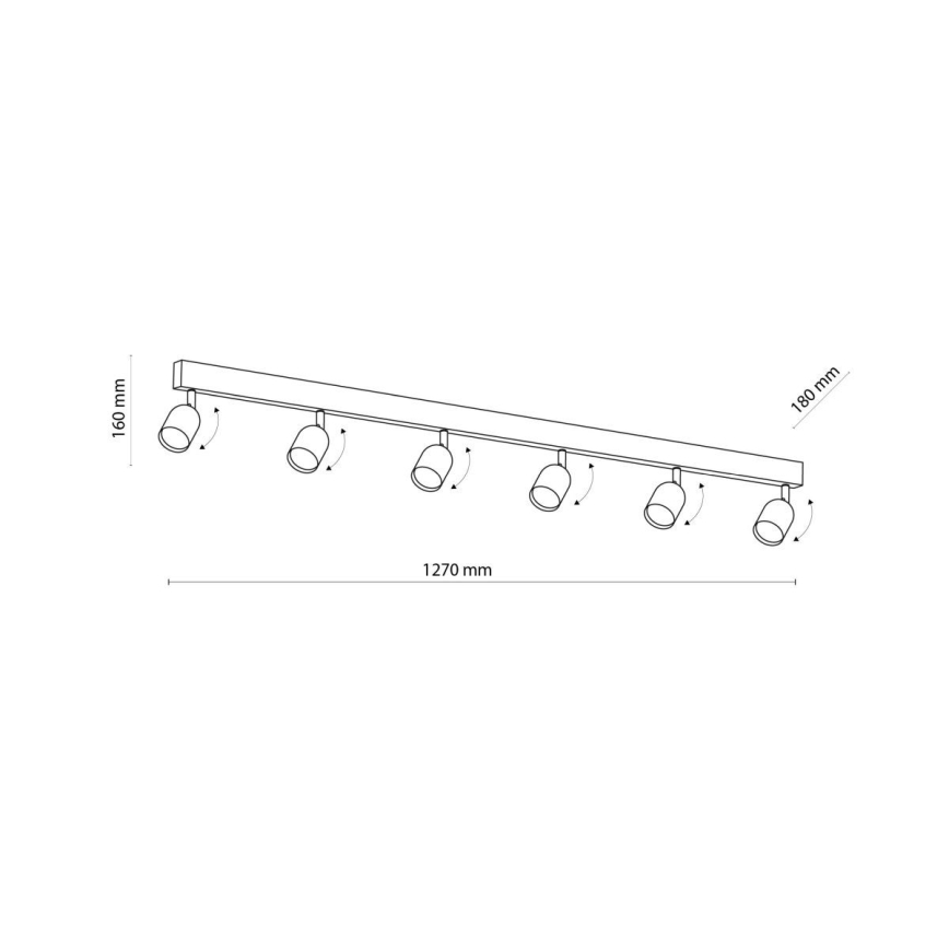 LED-spotarmatuur TOP 6xGU10/10W/230V zwart/goud