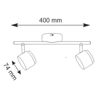 LED Spotlamp KUBIK 2xLED/4,2W/230V zwart