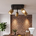 LED-spotlamp TOP 4xGU10/10W/230V goud/zwart