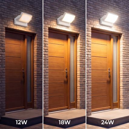 LED dimbare buitenwandlamp LED/12/18/24W/230V 3000/4000/6500K IP54 wit